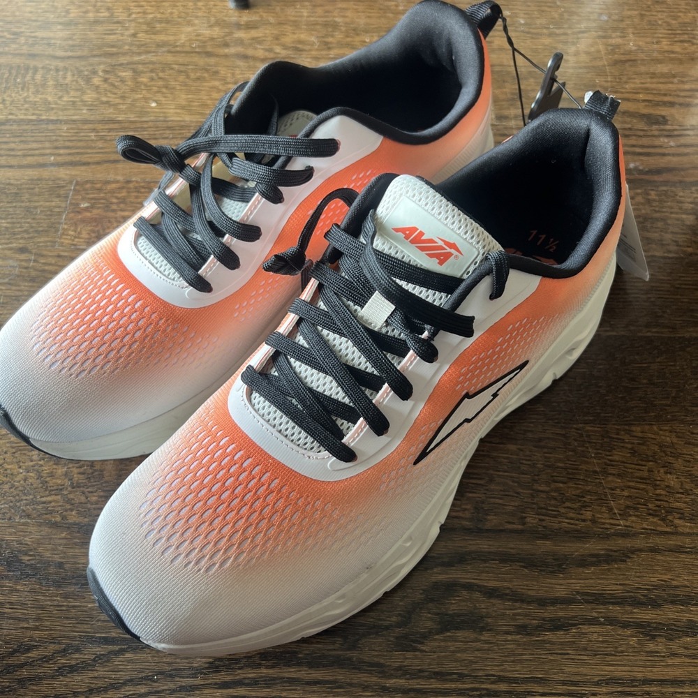 Avia Men's Gradient Running Orange White Black Lace Up Low Top Men's Size 11.5